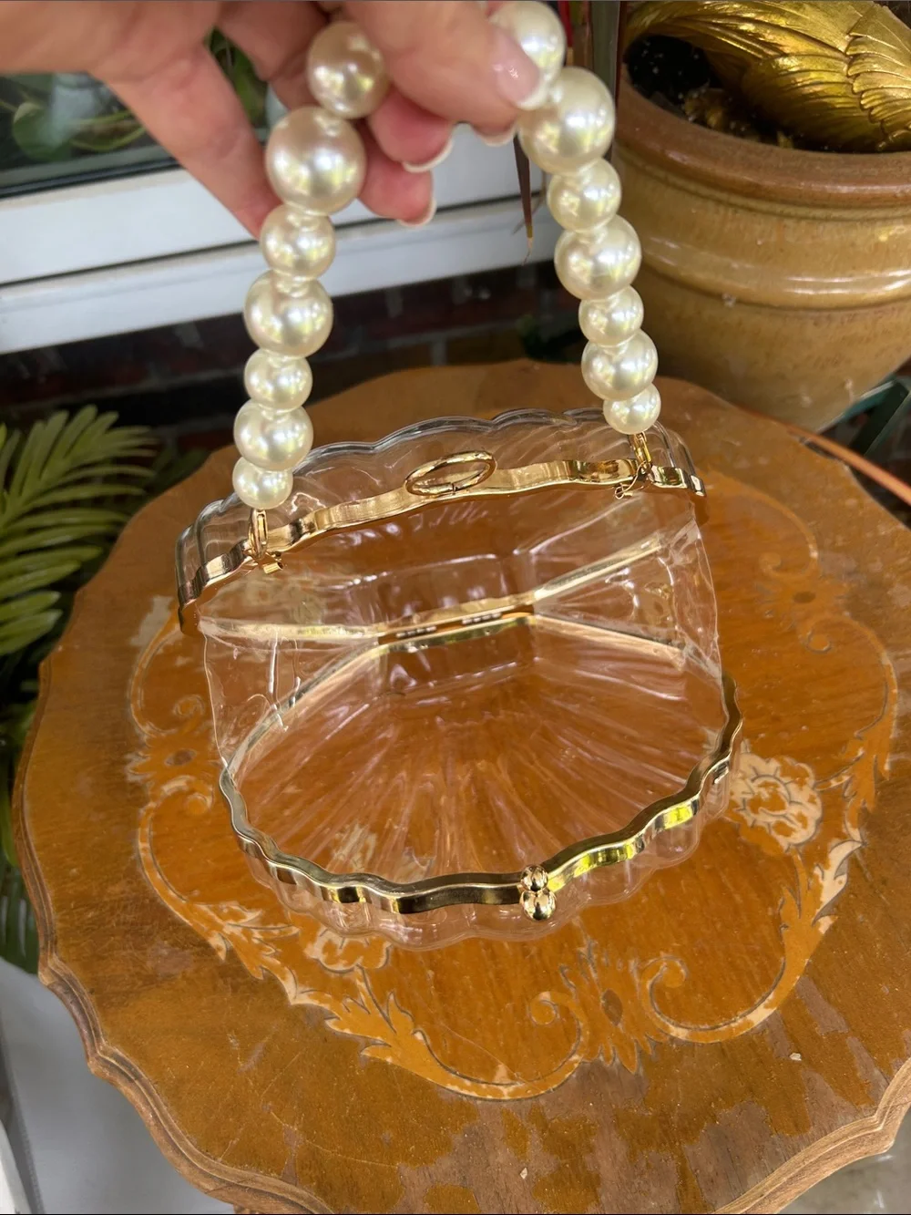 Acrylic Fairy Shell Clutch Crossbody